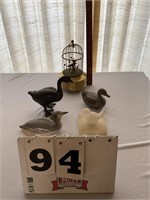 Misc. birds, music box, alabaster, royal