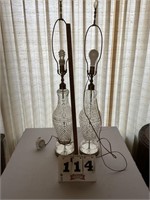 Metal and glass table lamps