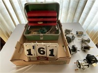 Tacklebox with contents, fishing reels