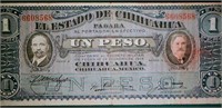 1915 Mexico 1 Peso Bill, Airmail Stamp