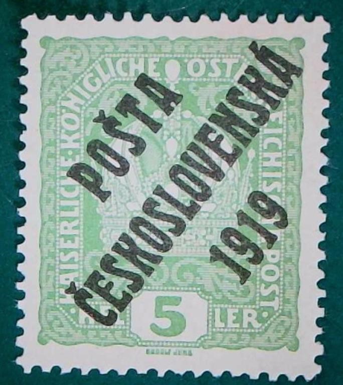 1919 Czech Over Print Stamp