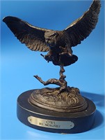 "Owl" Signed Bronze Statue by Moigniez