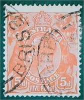 1914 Australia 5 Pence Stamp