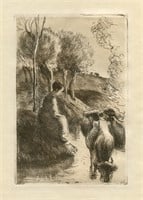 Camille Pissarro "Vachere au Bord de l'Eau" origin