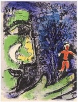 Marc Chagall original lithograph "Le Profil et l'e