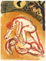 Marc Chagall "Cain and Abel" original Bible lithog
