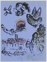 Marc Chagall original lithograph "Nocturne at Venc