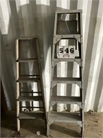 6' aluminum ladder, 5-foot wood ladder