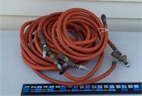Assorted  3/8” air hoses w/Brass couplers