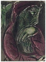 Marc Chagall "Job's Despair" original Bible lithog