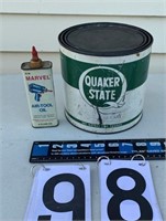 Quaker State Lubricant & Marvel Air-Tool Oil Can