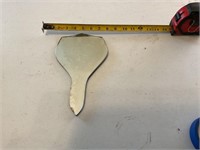 Antique French hand mirror, etched glass