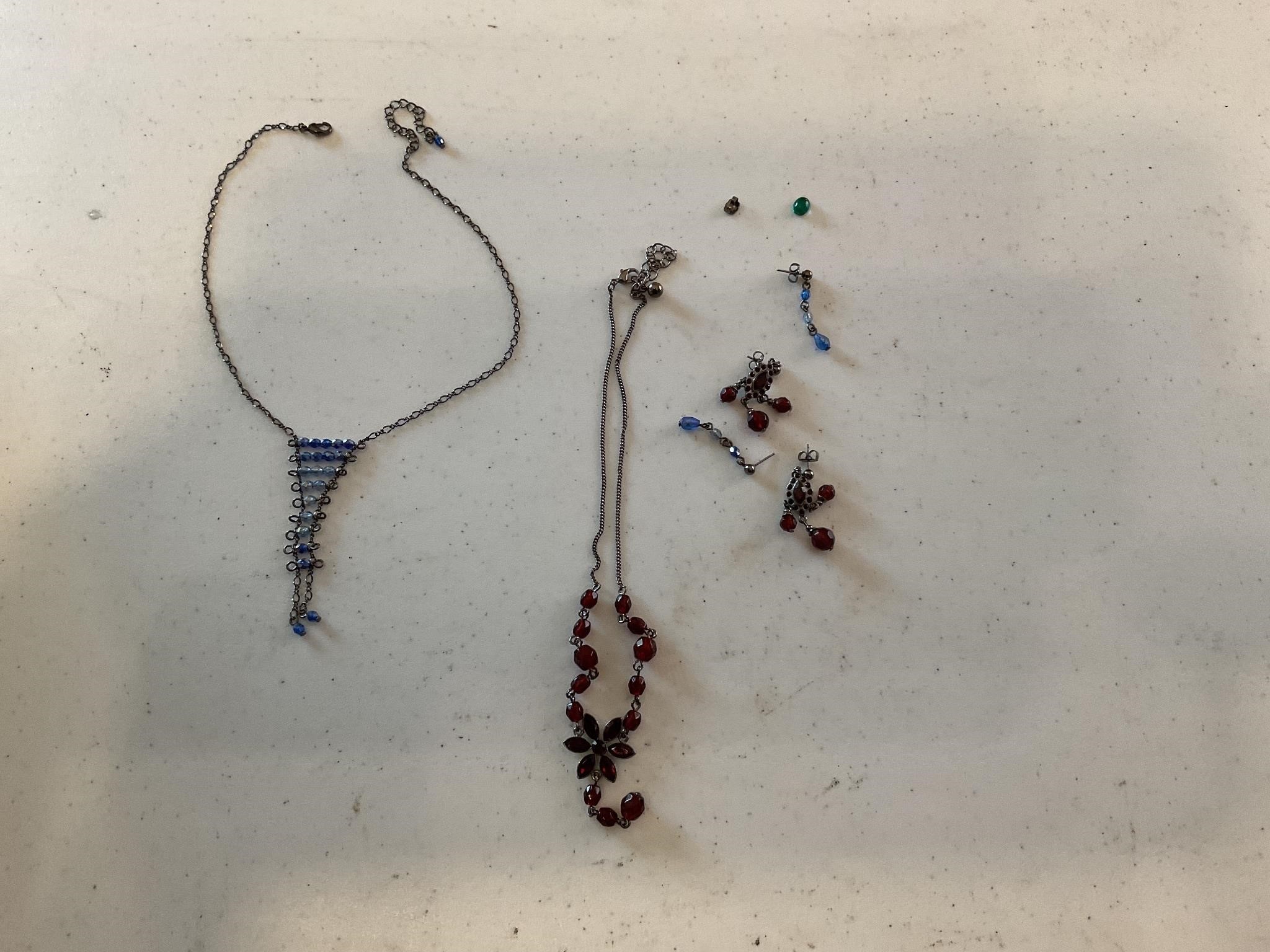 Necklaces and earrings