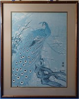 Framed Peacock Print from Watercolor by Chiu Weng