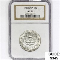 1946 Iowa Half Dollar NGC MS66