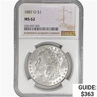 1887-O Morgan Silver Dollar NGC MS62