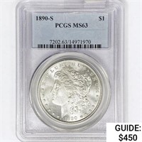 1890-S Morgan Silver Dollar PCGS MS63