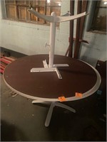 Round white table with base 48" wide