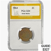 1864 Two Cent Piece PGA G4 Small Motto