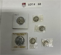1964 half dollar, 1935 S quarter, 1940 S