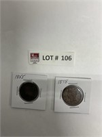 1848 and 1855 large cents