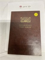 Indian head penny book with 37 pennies