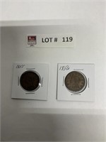 1855 and 1856 large cents