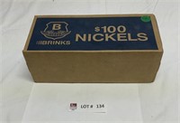 100 dollars of nickels in a Brinks box - not open