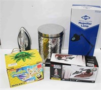 Steam Irons, Waste Can Magnifier Lamp,
