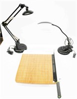 Paper Cutter, Desk Lamps