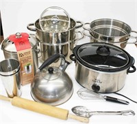 Stainless Stock Pots, Crock Pot, Compost Bin,