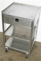 One Drawer Stainless Steel Rolling Service Cart