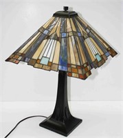 Modern Stained Leaded Table Lamp 24" H Works