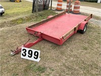 61.5 inches by 10ft 2in long tilt bed trailer, no