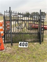 Two decorative steel entry gates