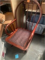 oversized cherry wood rocking chair no seat