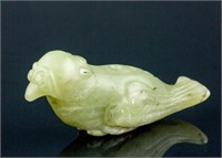 Chinese Hetian White Jade Carved Bird Pendant