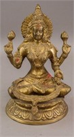 Indian Bronze Goddess Lakshmi Sculpture