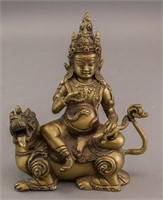 Tibetan Yaksha Kubera Guardian of Wealth Sculpture