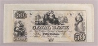 19th Century USA New Orleans $50 Currency Note