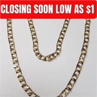 $10300 10K  34.43G 22" Curb Chain Necklace