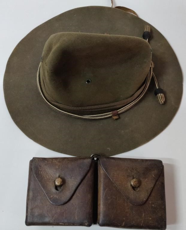 WW1 U.S. Military Hat & Pouch