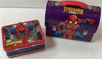 2 Tin Spiderman Lunch Boxes