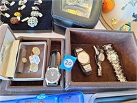 MEN'S DRESSER BOX WITH WATCHES & CUFFLINK SET