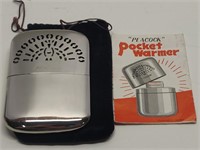 Vintage Peacock Pocket Warmer w/ Velvet Bag