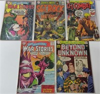 5 DC Comics incl G.I. Combat, War Stories, etc.