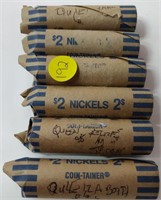 6 Rolls of Queen Elizabeth Nickels
