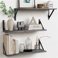 Forbena Gray Floating Shelves Wall Mounted Bookshe