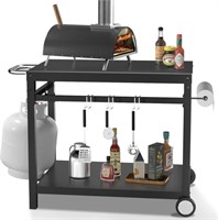 Foldable Grill Cart with Pizza Oven