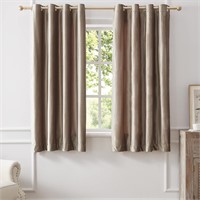 Velvet Curtains 63 inch Length- Living Room Taupe